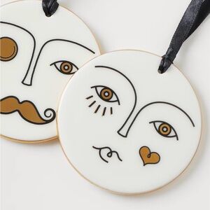 Jonathan Adler home - decorative man/woman faces (reversible)